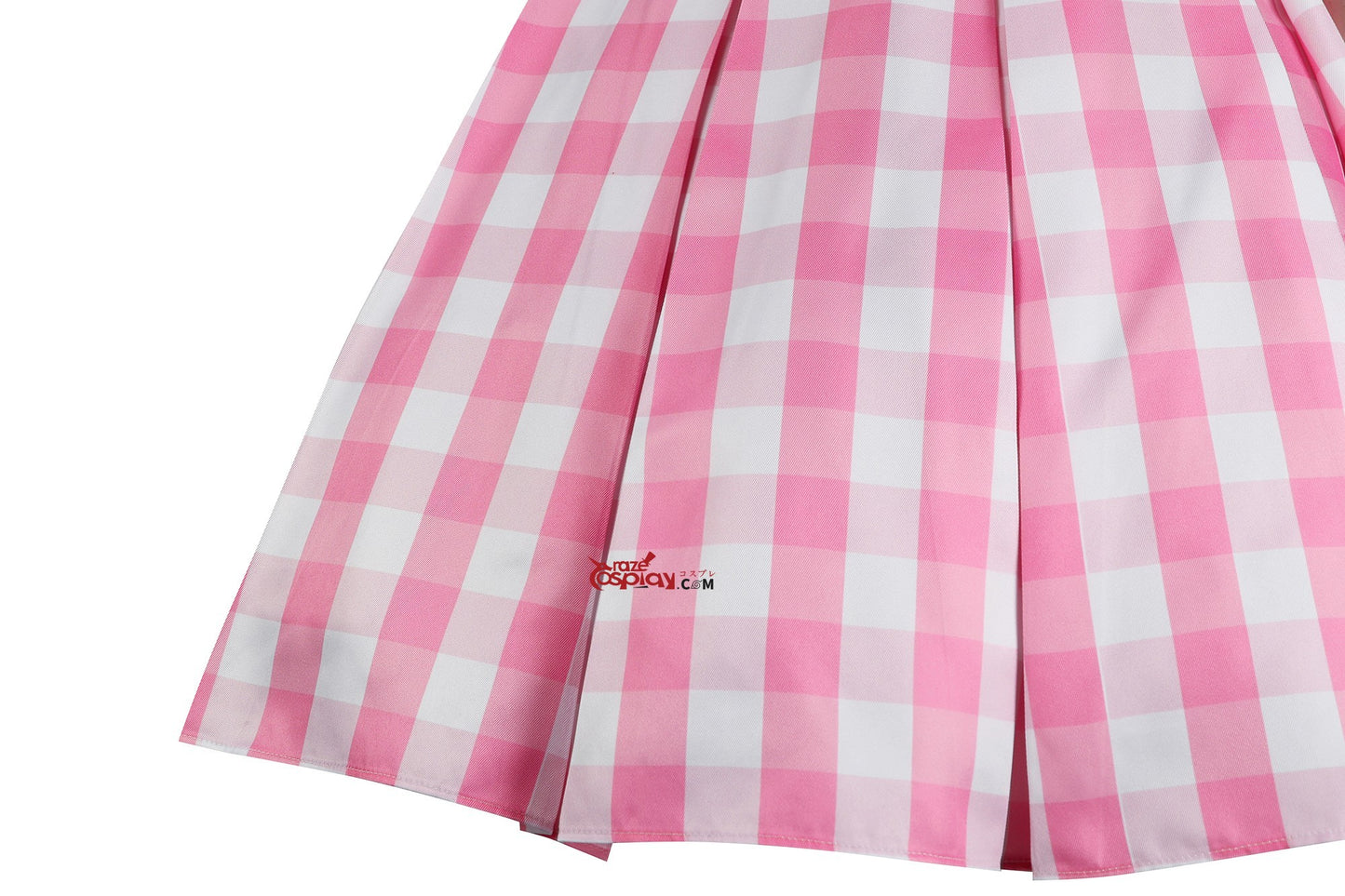 Barbara Film Pink Plaid Dress Cosplay Kostüm