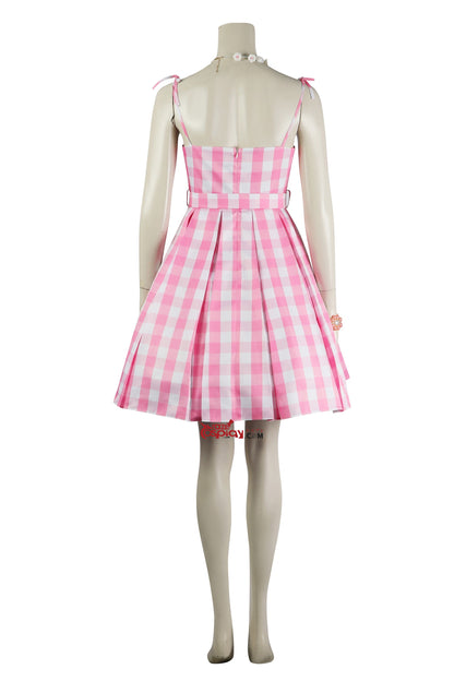 Barbara Film Pink Plaid Dress Cosplay Kostüm