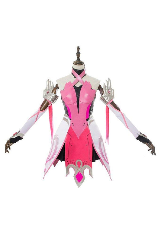 Overwatch Mercy Angela Ziegler Outfit Pink Mercy Skin Cosplay Kostüm