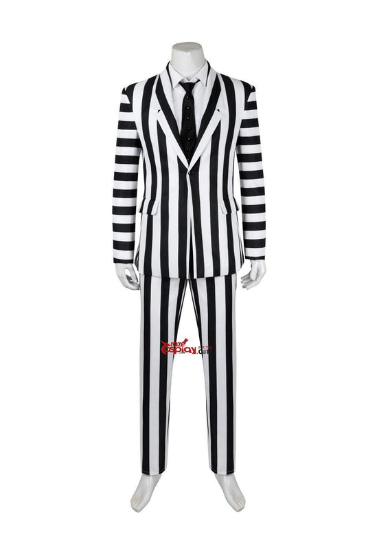 Beetlejuice Striped Beetlejuice Outfit Cosplay Kostüm