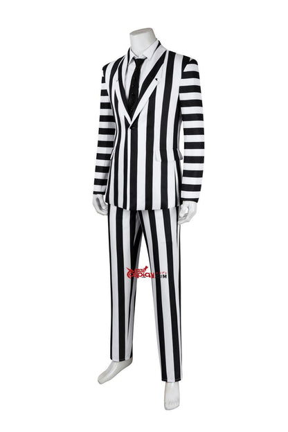 Beetlejuice Striped Beetlejuice Outfit Cosplay Kostüm