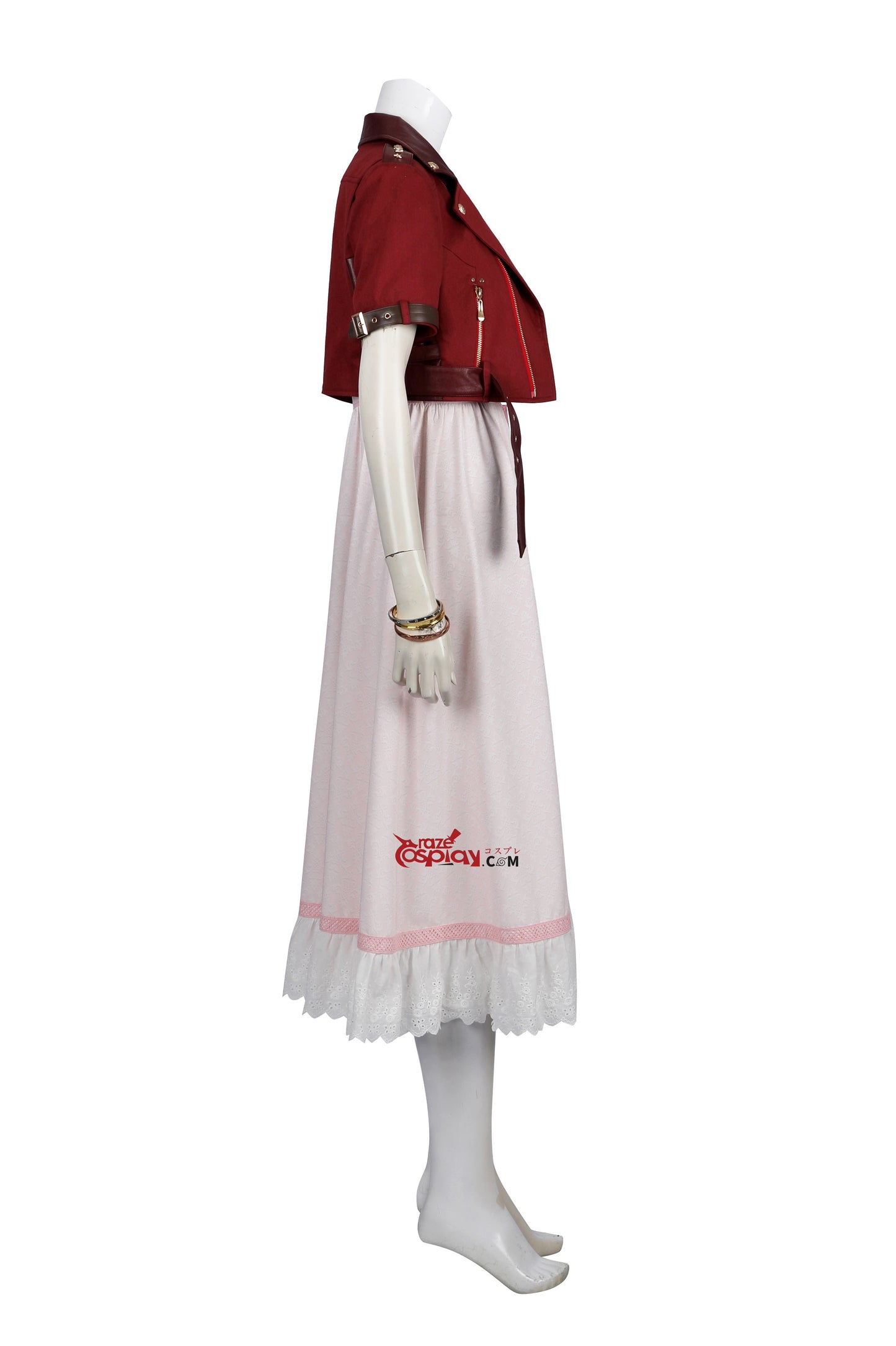 FF  Aerith Gainsborough Red Dress Cosplay Kostüm