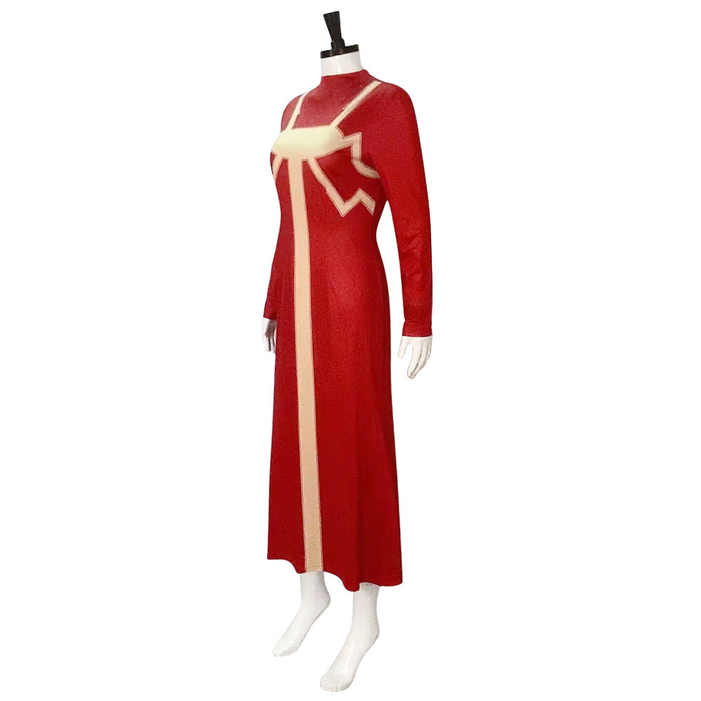 Costume de cosplay de la robe rouge de Madame Web 2024