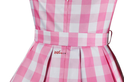 Barbara Film Pink Plaid Dress Cosplay Kostüm