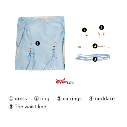 Alicent Hightower Blue Dress Cosplay Kostüm
