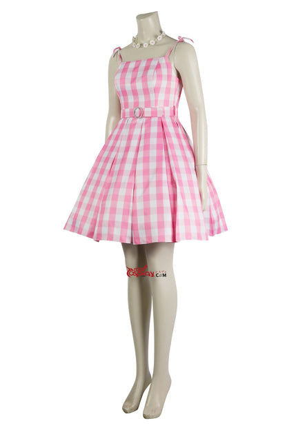 Barbara Film Pink Plaid Dress Cosplay Kostüm