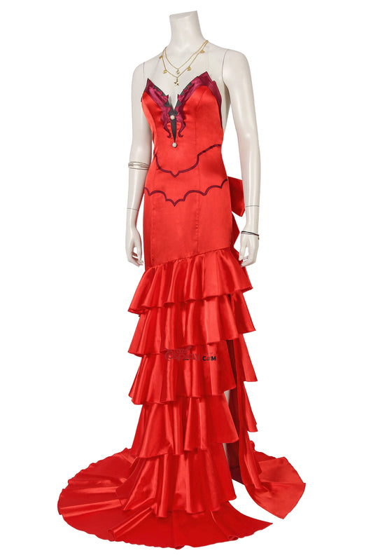 FF Aerith Gainsborough Red Dress Cosplay Costume