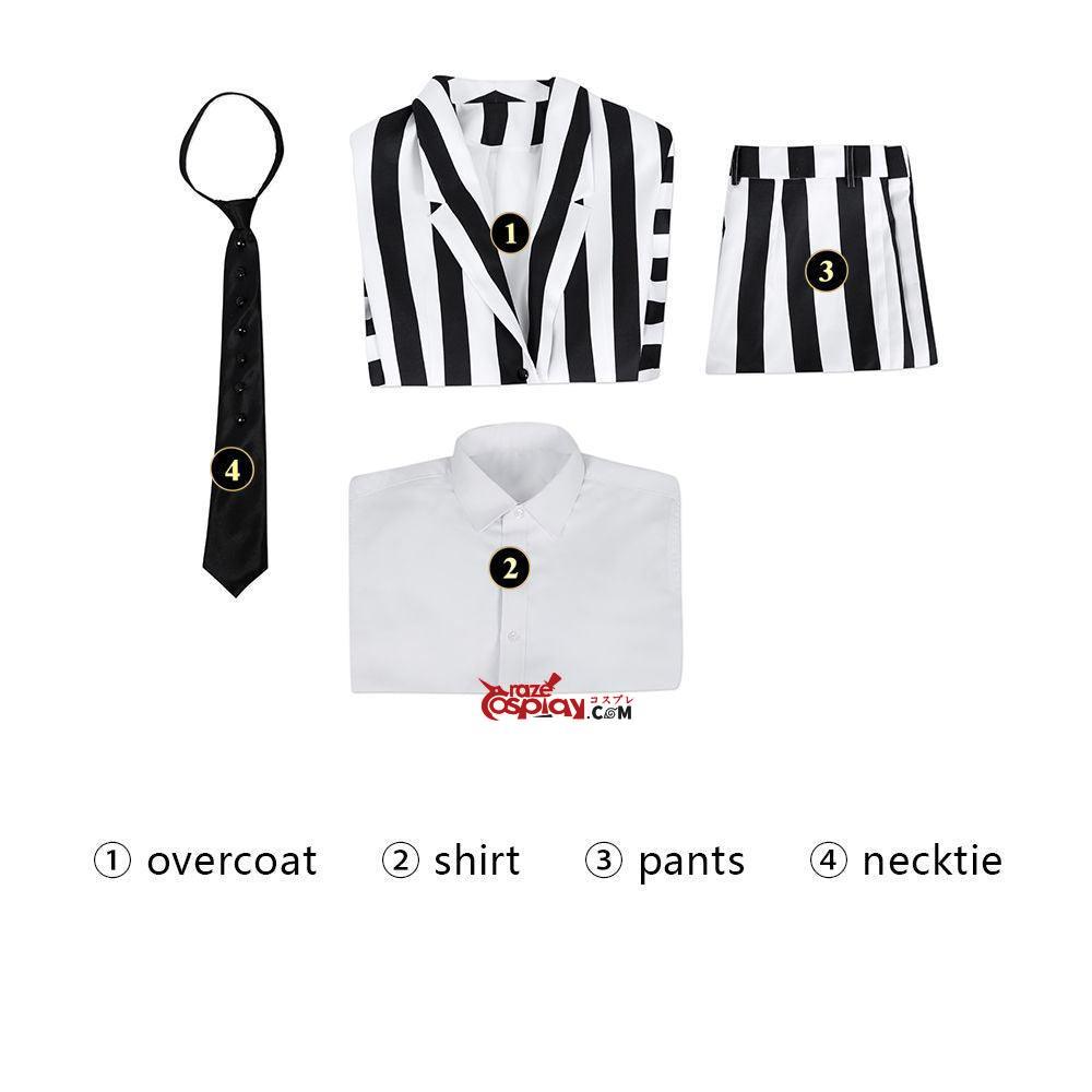 Beetlejuice Striped Beetlejuice Outfit Cosplay Kostüm