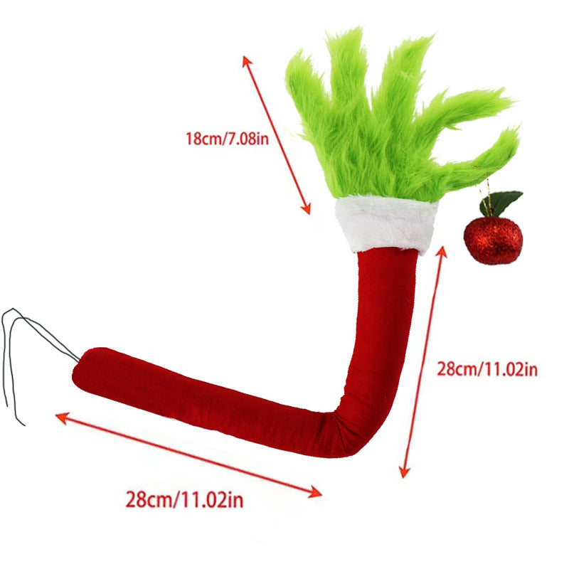 Grinch Hand hält Ornament Grinch Arm für Weihnachtsbaum Weihnachtsdekorationen