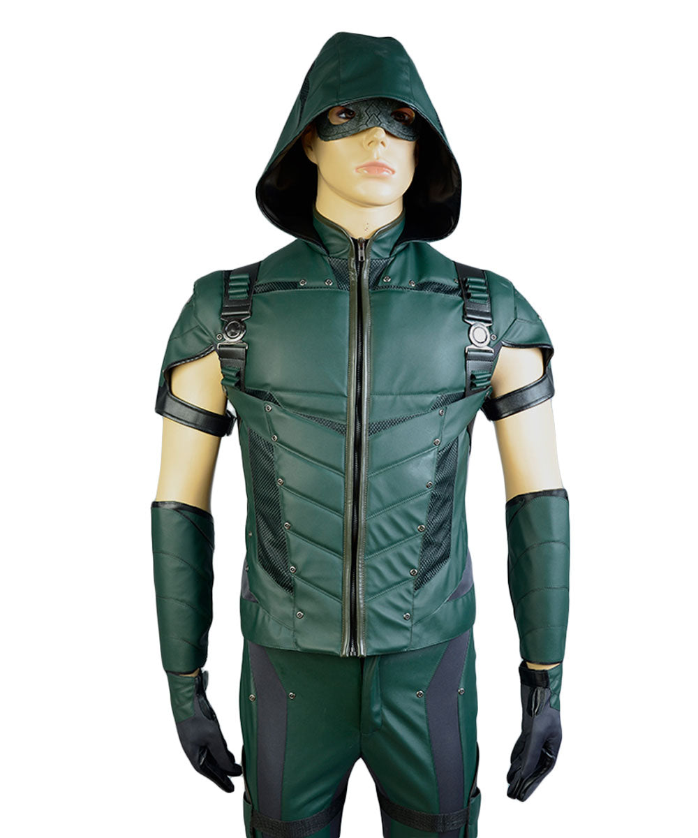 Green Arrow Saison 4 S4 Oliver Leather Outfit Halloween Carnival Cosplay Costume Costume sans carquois