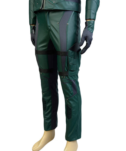 Green Arrow Saison 4 S4 Oliver Leather Outfit Halloween Carnival Cosplay Costume Costume sans carquois