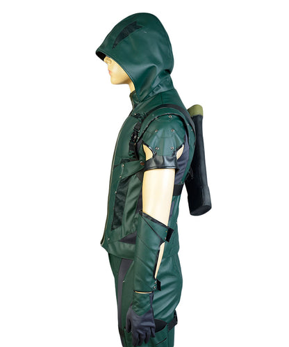 Green Arrow Saison 4 S4 Oliver Leather Outfit Halloween Carnival Cosplay Costume Costume sans carquois