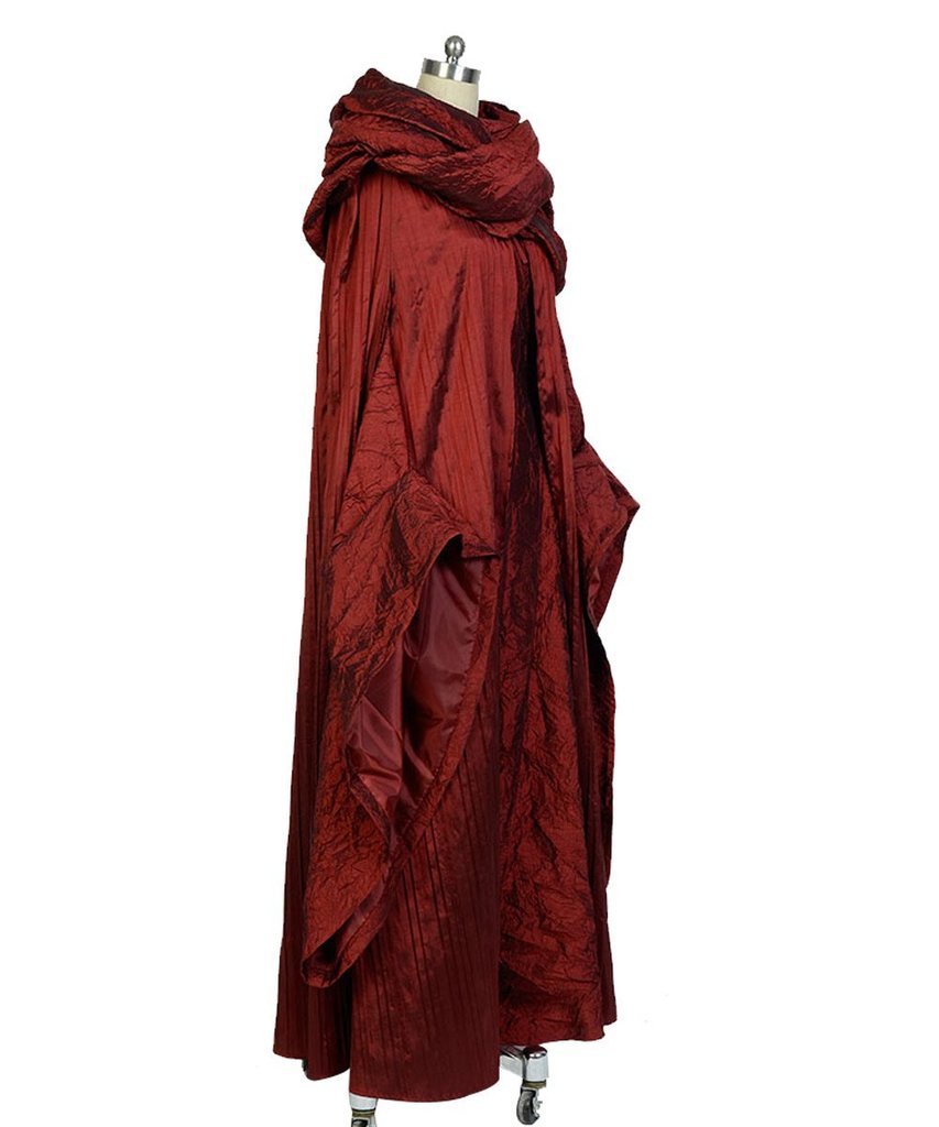 J'ai eu Game Of Thrones La Prêtresse de la Femme Rouge Lady Melisandre d'Asshai Robe de Sorcière Rouge Tenue Halloween Carnaval Cosplay Costume