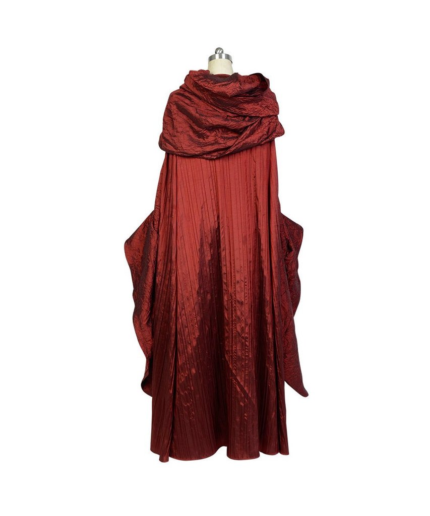 J'ai eu Game Of Thrones La Prêtresse de la Femme Rouge Lady Melisandre d'Asshai Robe de Sorcière Rouge Tenue Halloween Carnaval Cosplay Costume