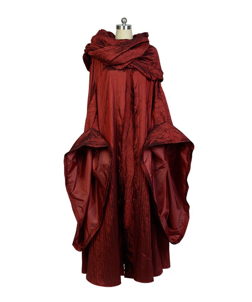 J'ai eu Game Of Thrones La Prêtresse de la Femme Rouge Lady Melisandre d'Asshai Robe de Sorcière Rouge Tenue Halloween Carnaval Cosplay Costume