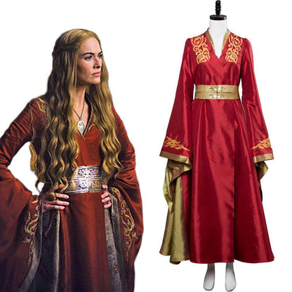 Game of Thrones Cersei Lannister Rotes Luxuskleid Cosplay Kostüm Halloween Cosplay Kostüm