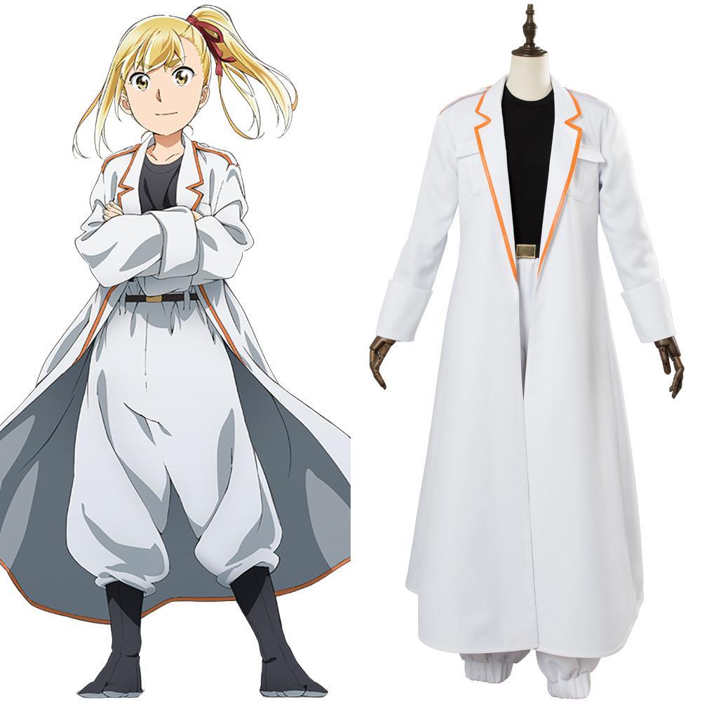 Hinamatsuri Anzu Langer weißer Mantel Uniform Outfit Halloween Carnival Cosplay Kostüm