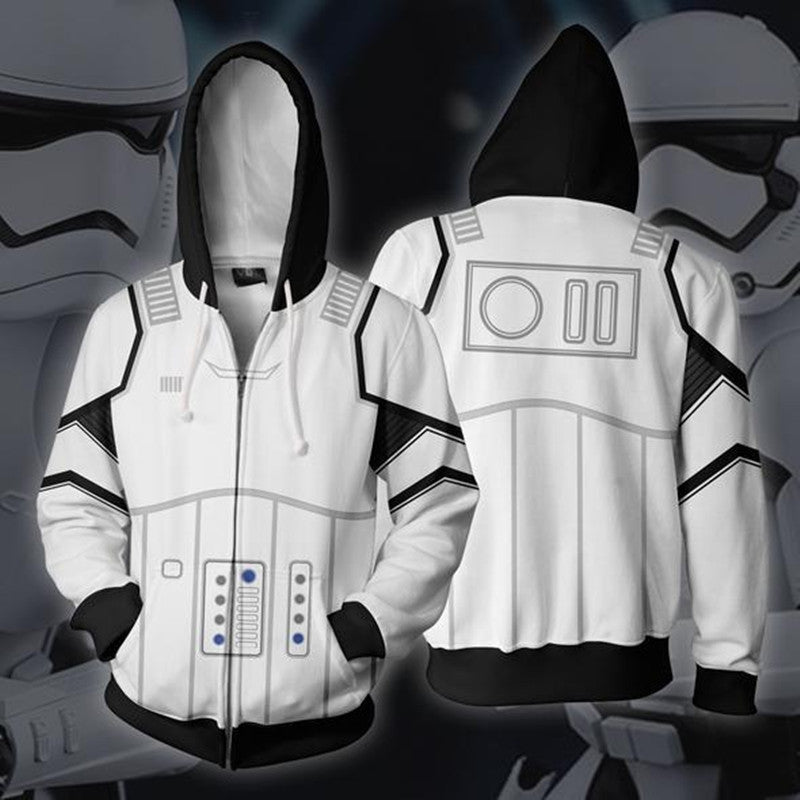 First Order Stormtroopers Cosplay Hoodie Imperial Army Halloween Reißverschlussjacke