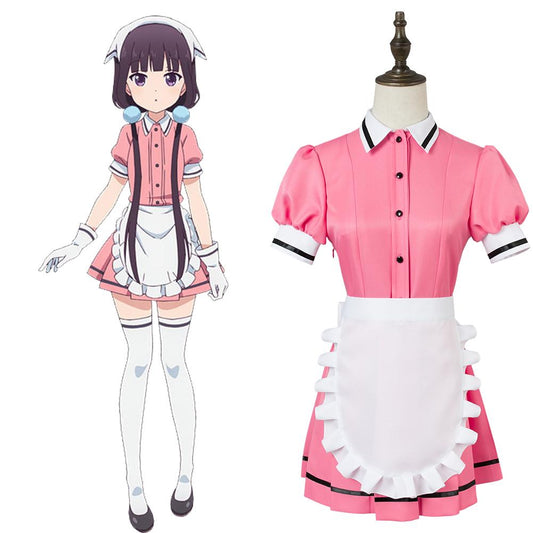 Mischung S Maika Sakuranomiya Dienstmädchenkleid Cosplay Kostüm