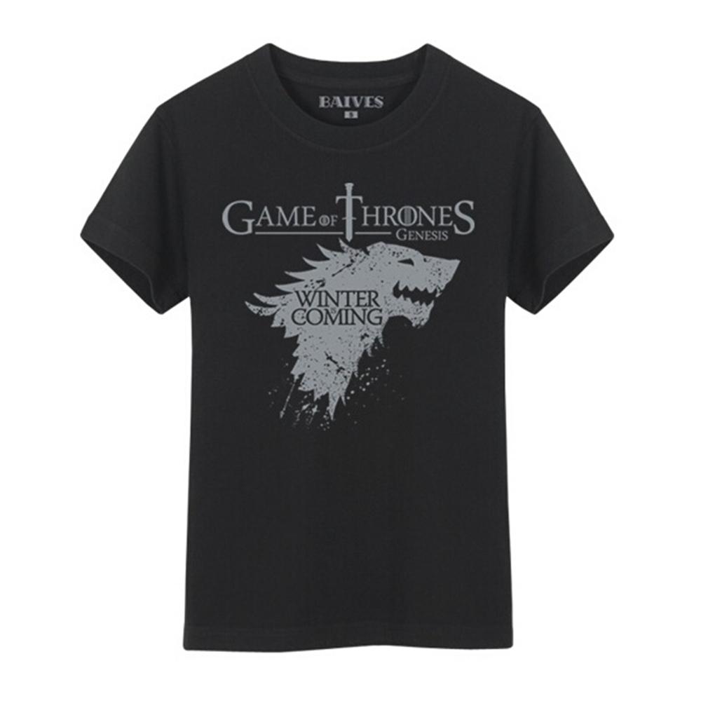 Got Game of Thrones Game Winter Is Coming Stark schwarzes T-Shirt Männer Version