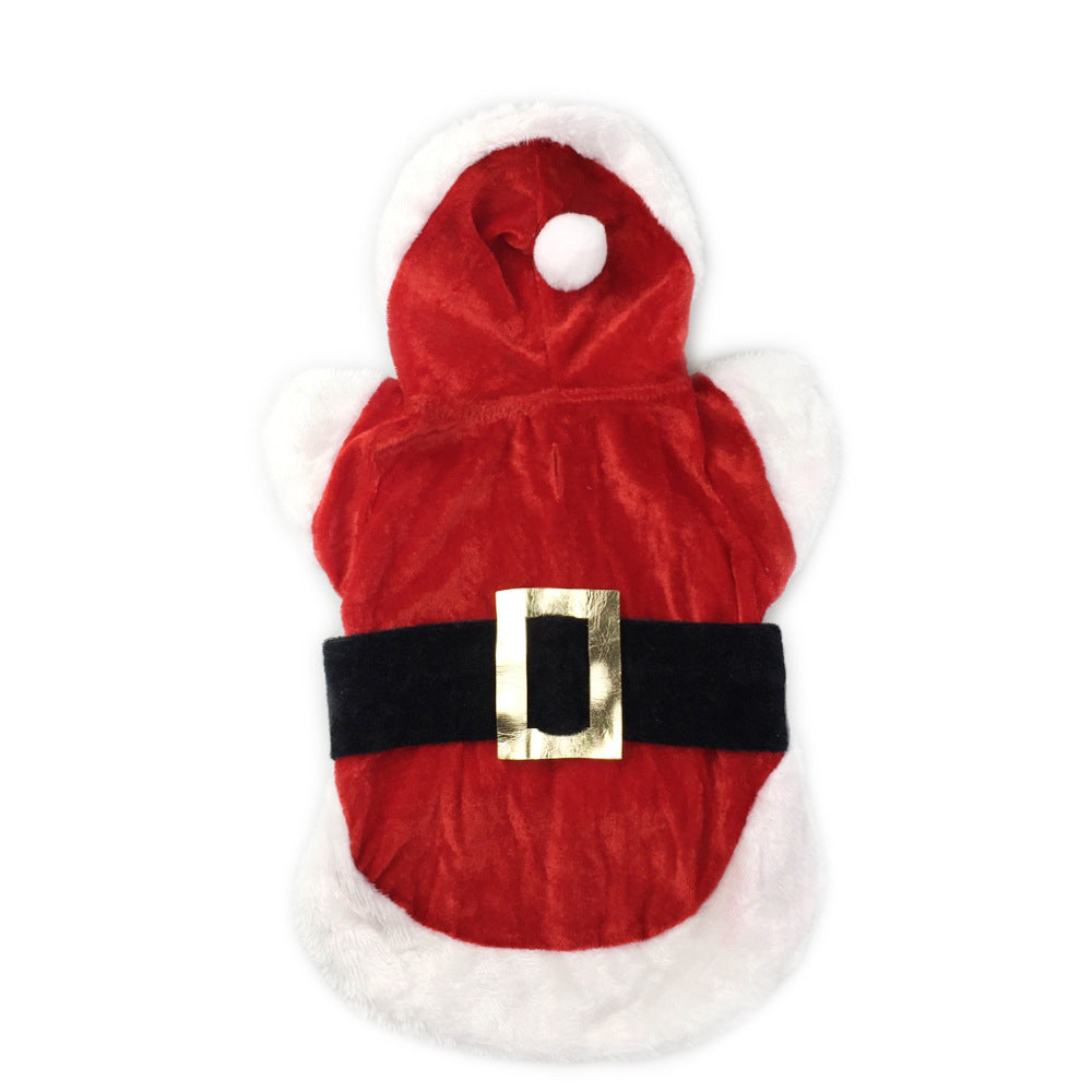 Hunde Weihnachtsoutfit Welpen Santa Claus Kostüm mit Kappe
