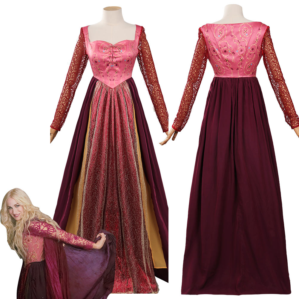 Hocus Pocus 2 Sarah Sanderson Halloween Kostüm Cosplay Kleid