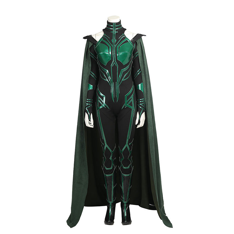 Hela Kostüm Thor 3 Ragnarok Frauen Halloween Bodysuit Umhang Cosplay Anzug