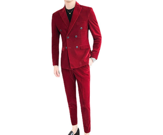 Austin Powers Roter Samtanzug Halloween Halloween Kostüm Cosplay Outfit für Erwachsene