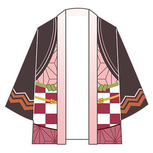 Demon Slayer: Kimetsu no Yaiba Kamado Nezuko Cosplay Kostüm Herren Damen Cardigan Jacken Japanische Kimono Kostüme für Männer Mädchen Frauen Jungen