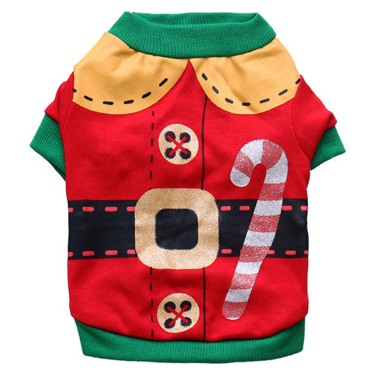 Vêtements de Noël pour chien et chat elfe - Costume mignon pour chiot - T-shirt de Noël