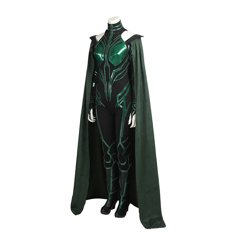 Hela Kostüm Thor 3 Ragnarok Frauen Halloween Bodysuit Umhang Cosplay Anzug