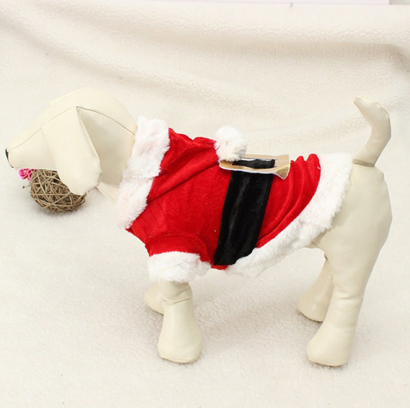 Hunde Weihnachtsoutfit Welpen Santa Claus Kostüm mit Kappe