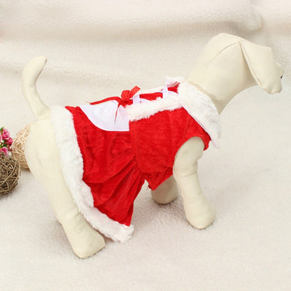 Hund Niedliches Weihnachts Outfit Mrs. Claus Kostüm