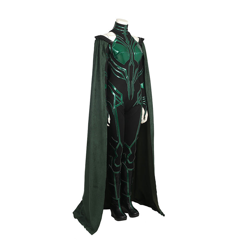 Hela Kostüm Thor 3 Ragnarok Frauen Halloween Bodysuit Umhang Cosplay Anzug