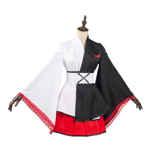 Danganronpa Monokuma Kimono Halloween Kostüm Schwarz Weiß Bärenkleid