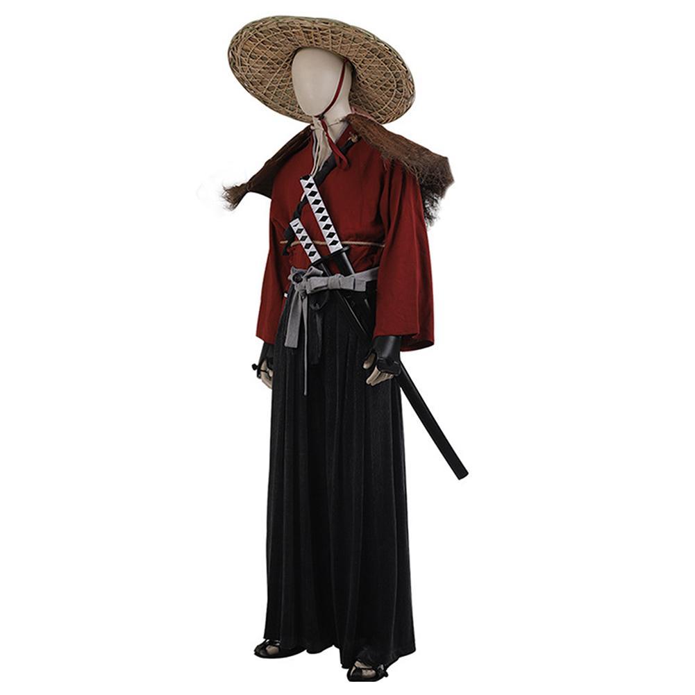 Costume de carnaval d'Halloween de Jin Sakai de Ghost of Tsushima, tenue de guerriers samouraïs du Japon, costume de cosplay