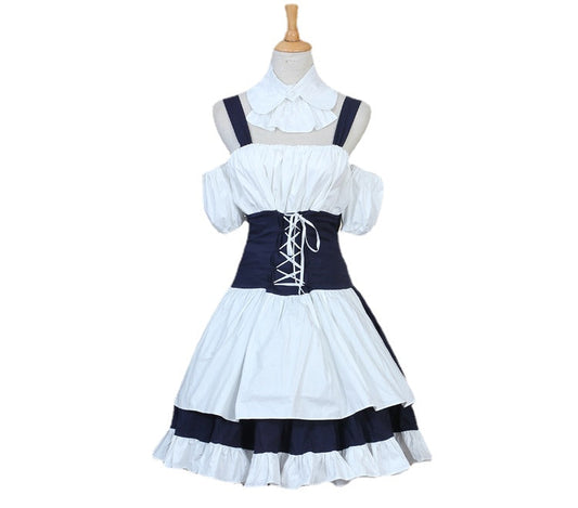 Costume de cosplay de la robe de femme de chambre bleue de Chobits Chii Eruda