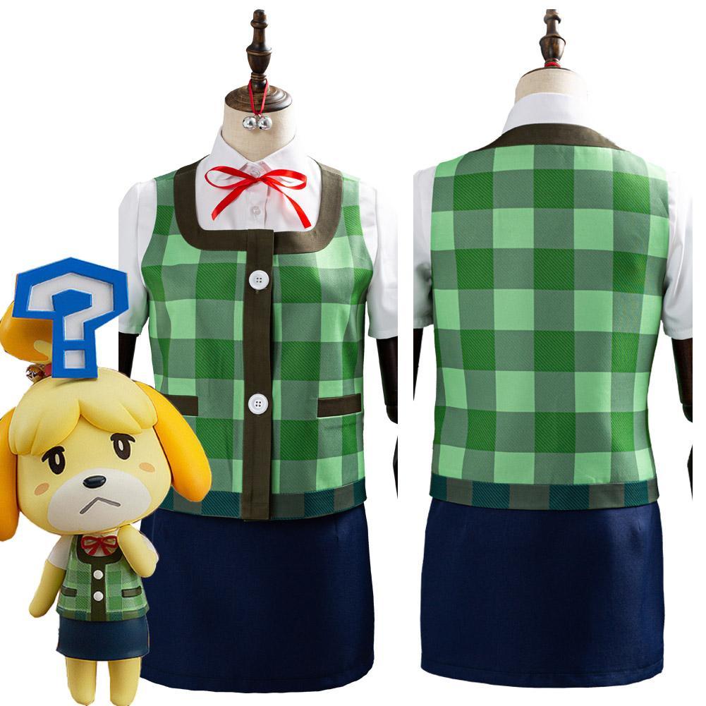 Spiel Animal Crossing Isabelle Halloween Frauen Uniform Outfits Cosplay Kostüm