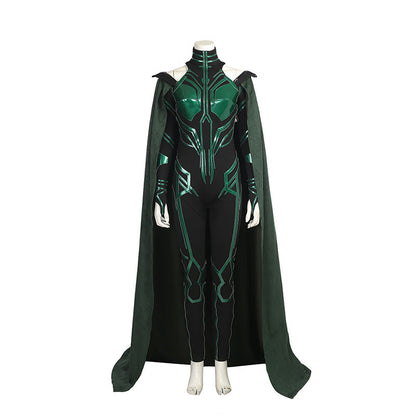 Hela Kostüm Thor 3 Ragnarok Frauen Halloween Bodysuit Umhang Cosplay Anzug