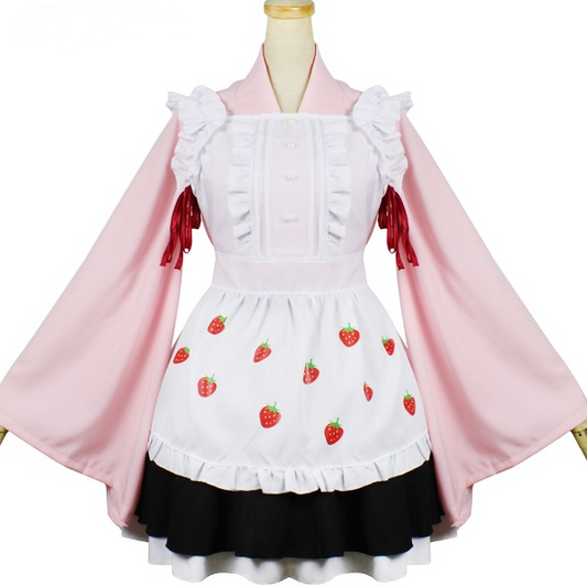 Cardcaptor Sakura: Clear Card Sakura Kinomoto Kimono Maid Dress Costume Cosplay