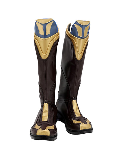 Avengers 3 Thanos Cosplay Stiefel Lederschuhe Halloween Karneval braune Stiefel für Erwachsene und Kinder