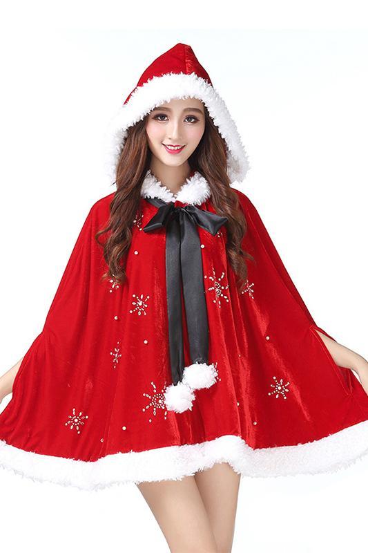 Weihnachtsrotkleines Rotkäppchen Frau Santa Cosplay Kostüm Erwachsene