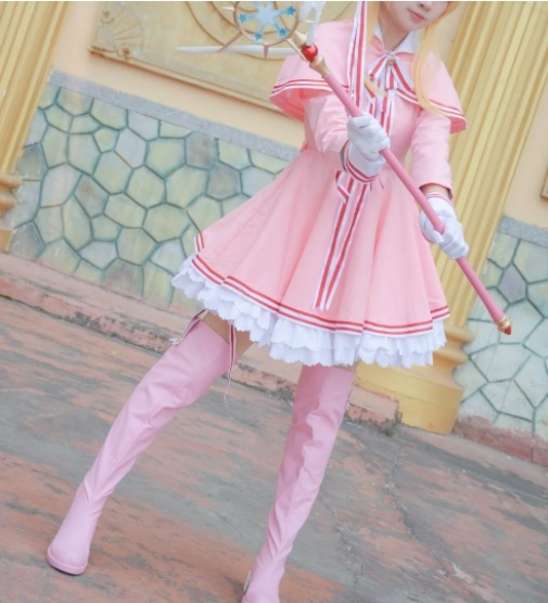 Card Captor Sakura Cosplay Schuhe Stiefel Pink