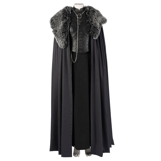 Game of Thrones Sansa Stark Cosplay Kostüm Halloween Schwarzes Kleid Outfits