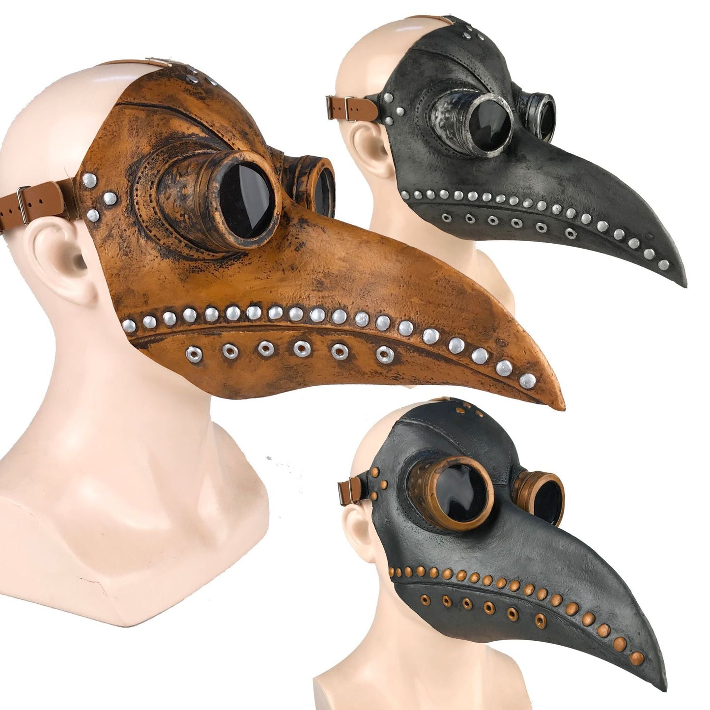 Lustige mittelalterliche Steampunk Pestdoktor Vogelmaske Latex Punk Cosplay Masken Schnabel Erwachsene Halloween Event Cosplay Requisiten