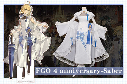 Fate Grand Order/FGO Saber 4 Anniversary Cheongsam Cosplay Kostüm Outfit