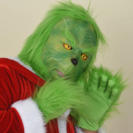 Grinch Maske Latex Cosplay Masken mit grünem Fell