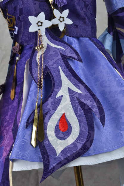 Genshin Impact Keqing Cosplay Kostüm Damenkleid