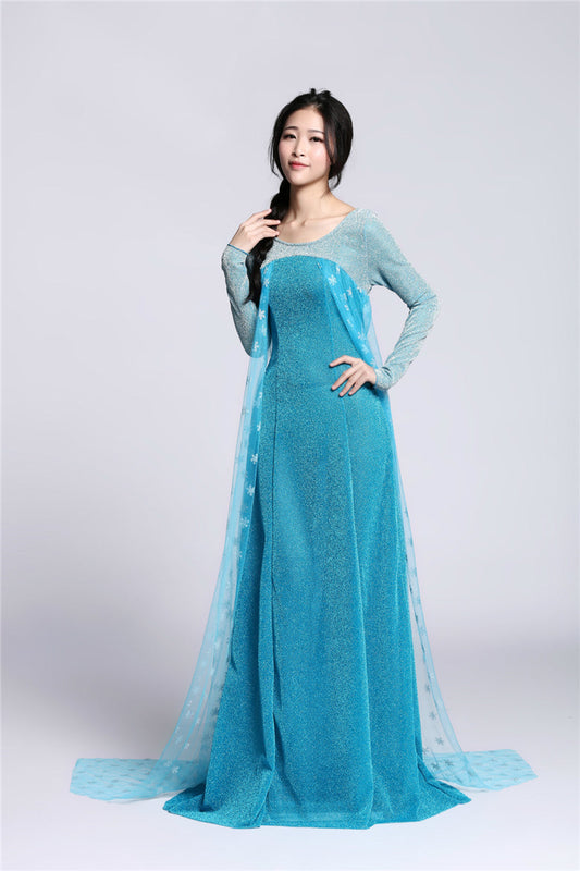 Elsa Eis Königin Kleid Frozen Cosplay Märchenfigur Kostüm für Damen