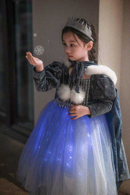 Elsa Leuchtendes Kleid Kinderbuch Charakter Kostüme Frozen Cosplay Outfit